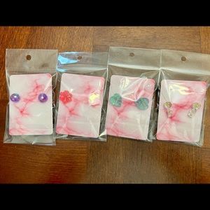 Set of Four (4) Resin Stud Earrings